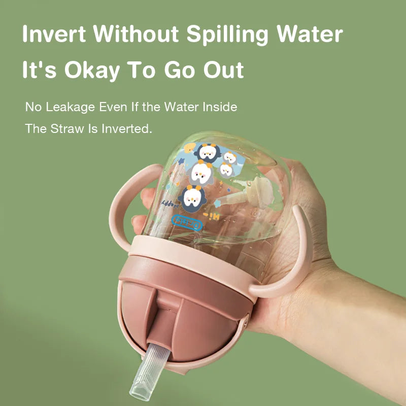 250ml Baby Feeding Cup with Straw – Leak-Proof Training Bottle for Toddlers | BPA-Free Animal Design