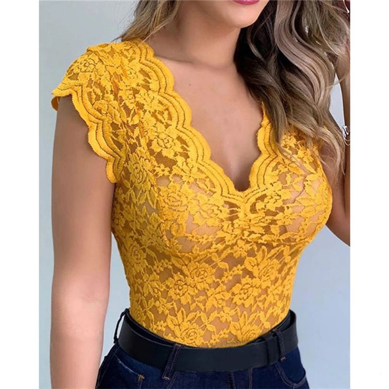 Women’s Summer Sexy Lace Crochet Cardigan – Casual Solid Color Hollow Out Top