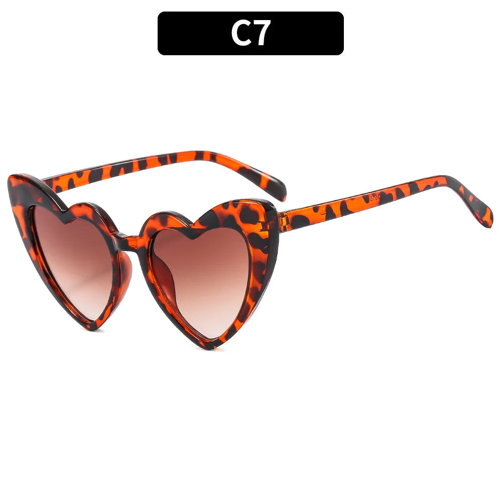 Kids Love Heart Shaped Sunglasses – Vintage UV400 Sun Glasses for Boys & Girls